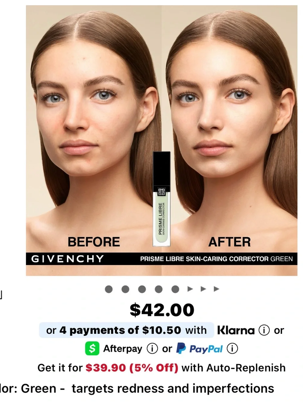 Givenchy green prisme libre skin caring color corrector